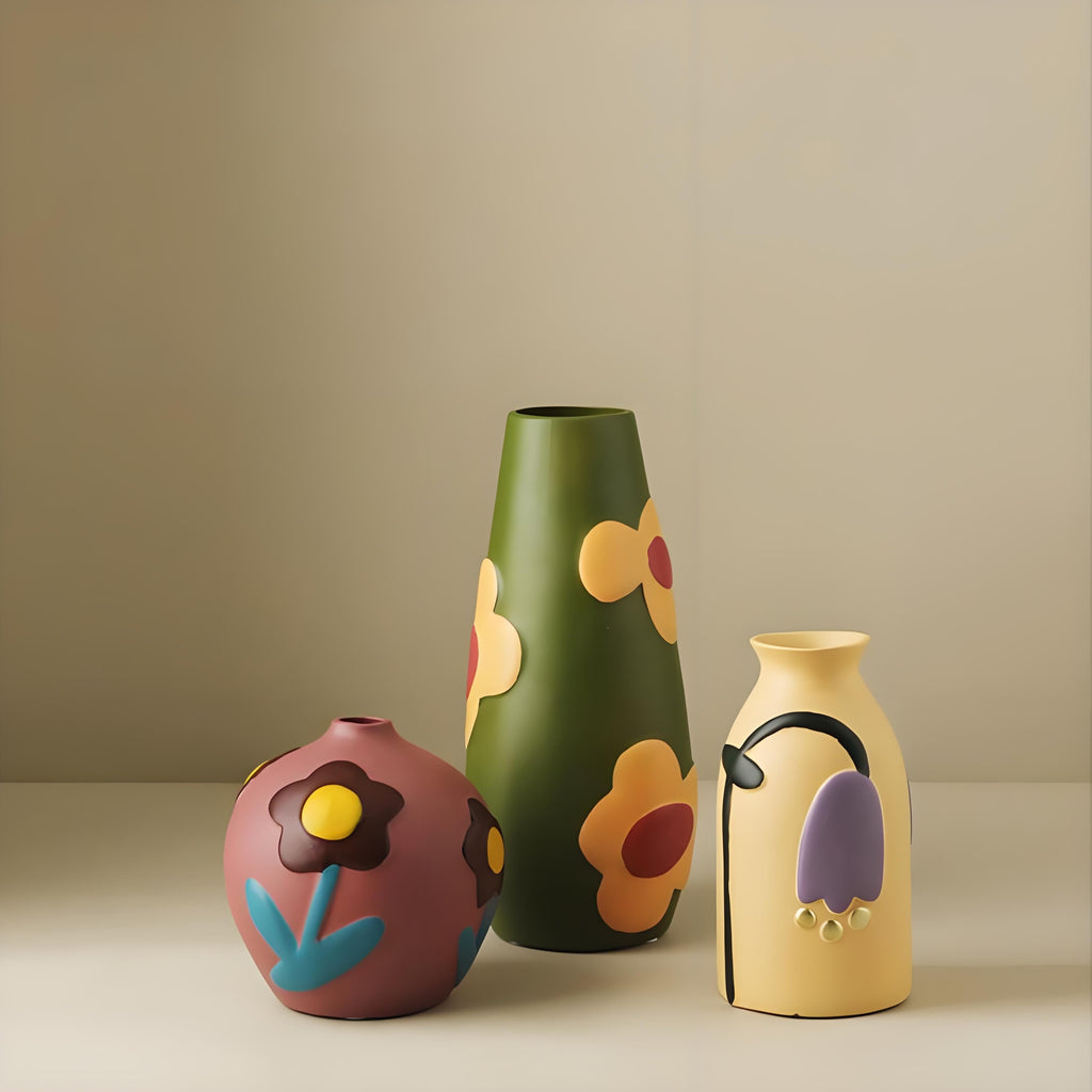 Floralesque - Hand Painted Ceramic Vase Set