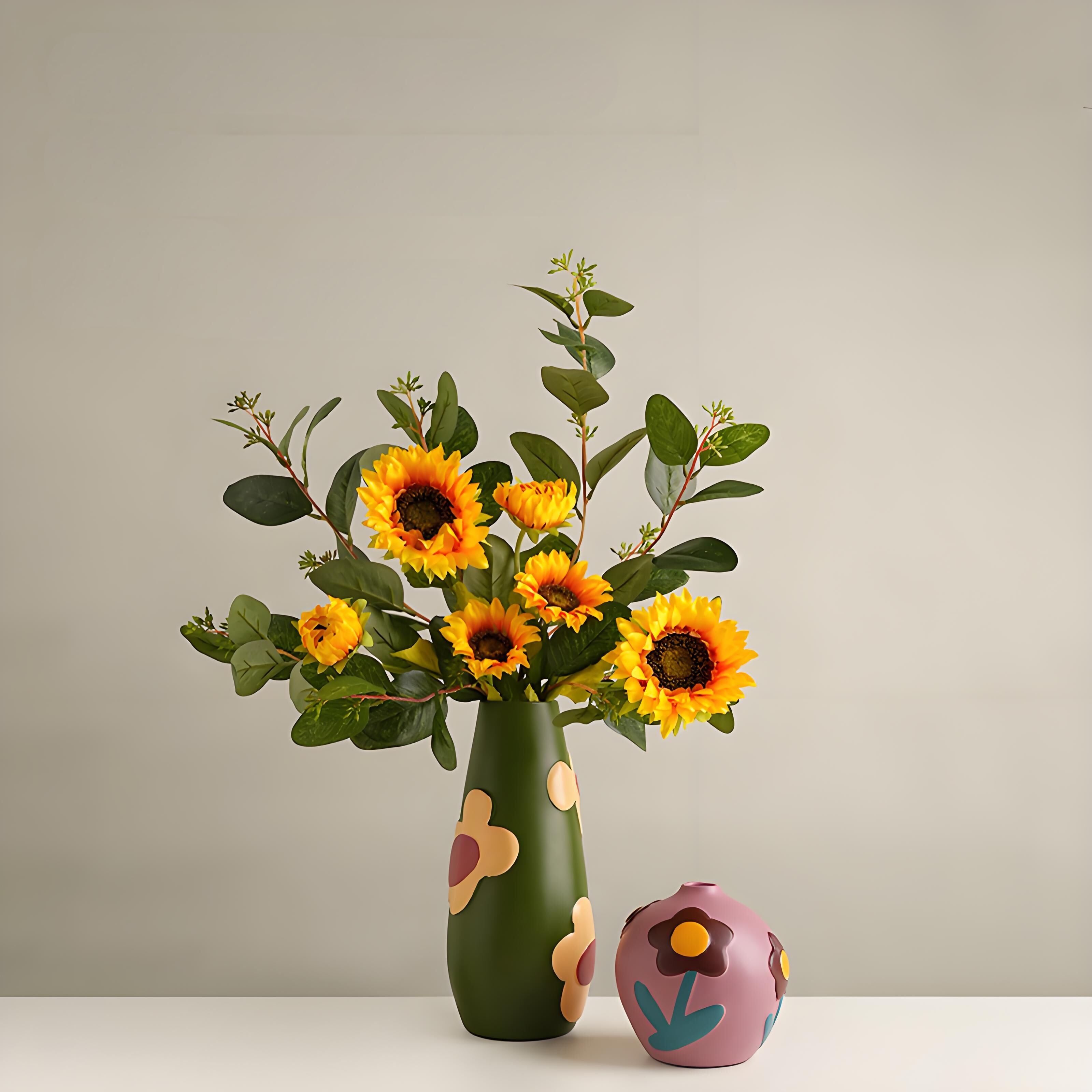 Floralesque - Hand Painted Ceramic Vase Set