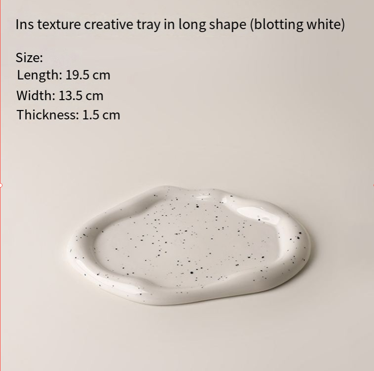 No two the same-Speckled Ceramic Tray Set (Round+Long+Irregular)