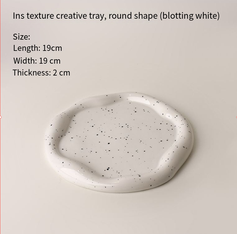 No two the same-Speckled Ceramic Tray Set (Round+Long+Irregular)
