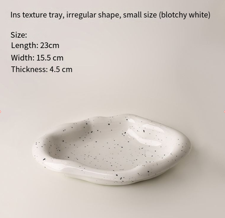 No two the same-Speckled Ceramic Tray Set (Round+Long+Irregular)