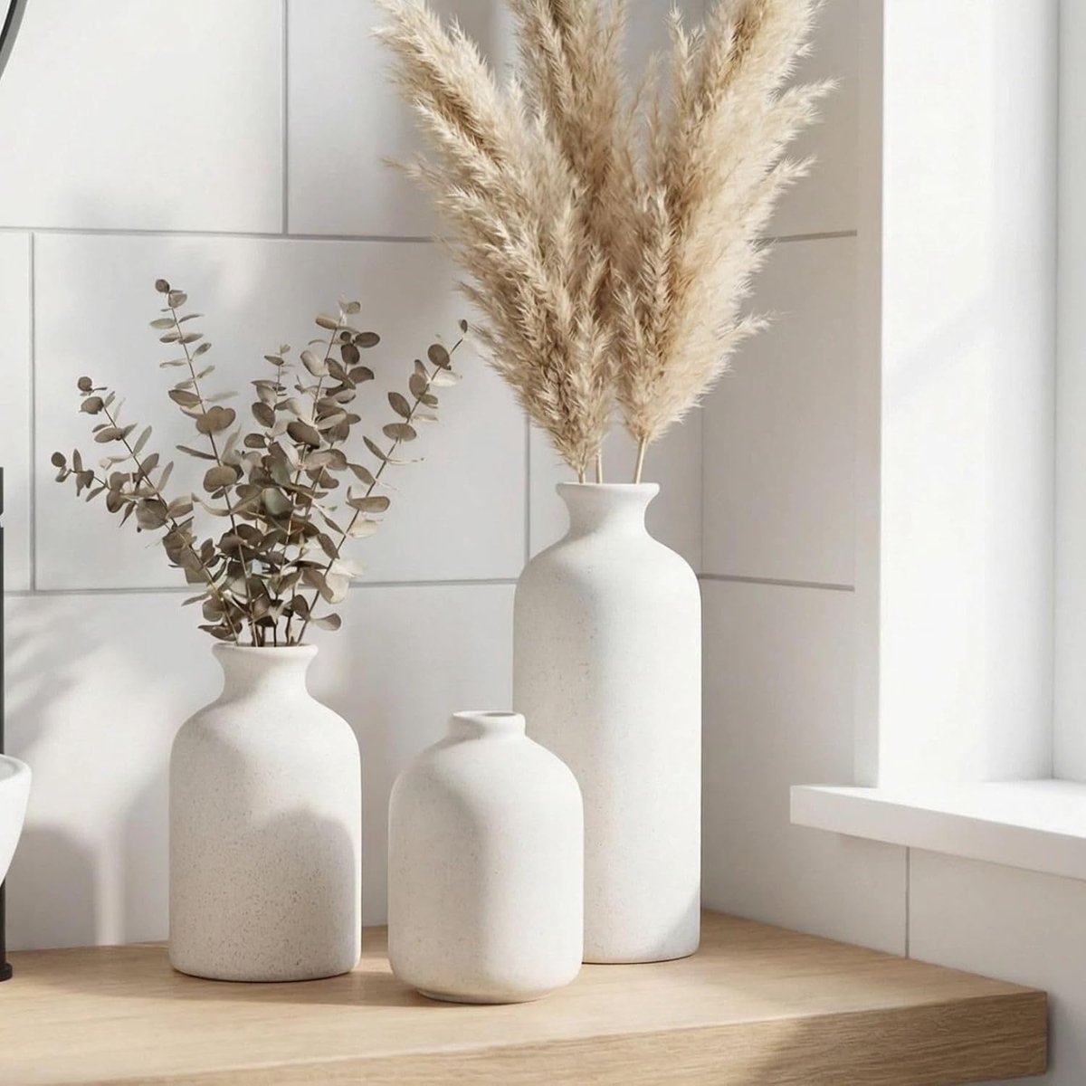 Ceramic vase set - White Frost