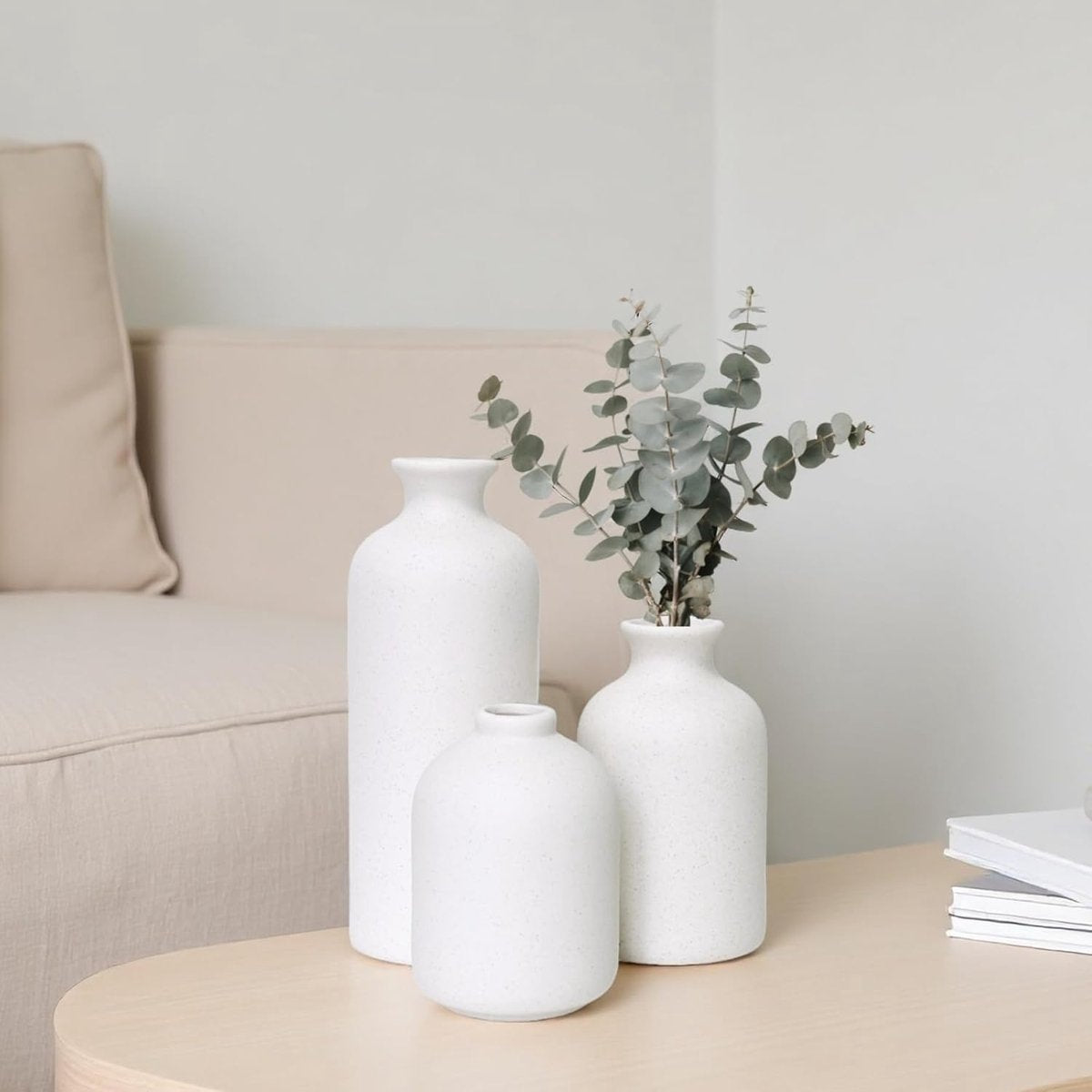 Ceramic vase set - White Frost