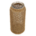 Rustic Farmhouse- Boho Glass Vase with Rattan Sleeve
