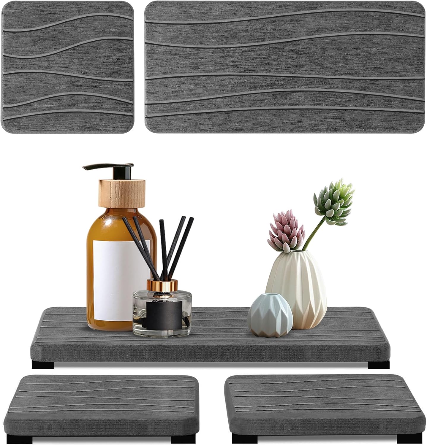 Cloudstone Tray - Set of 3, Water absorbent