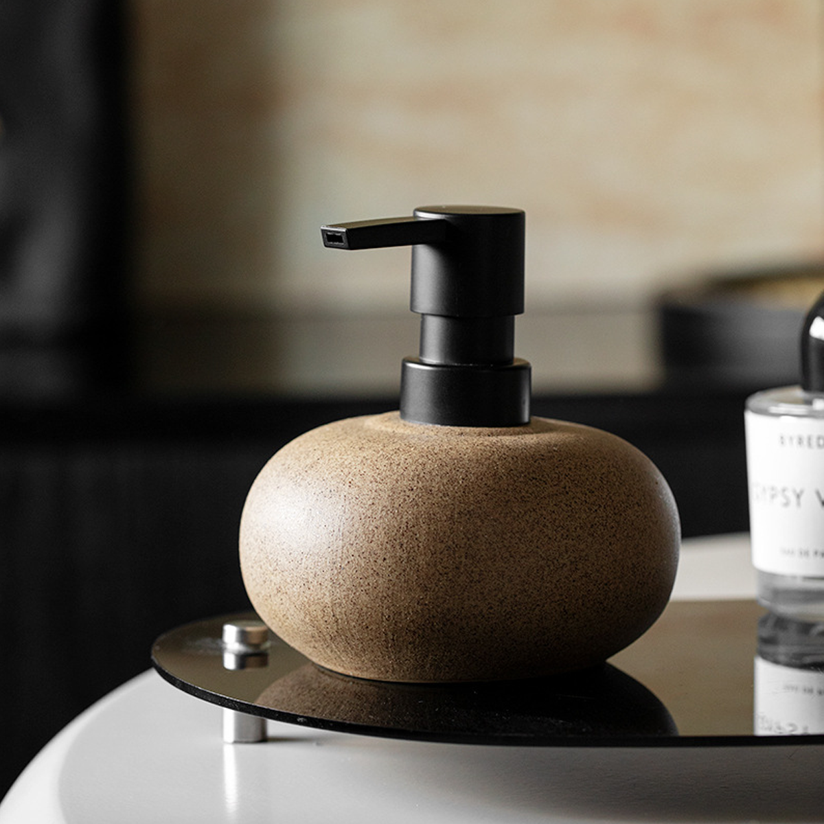 Ceramic soap dispenser - Stone texture
