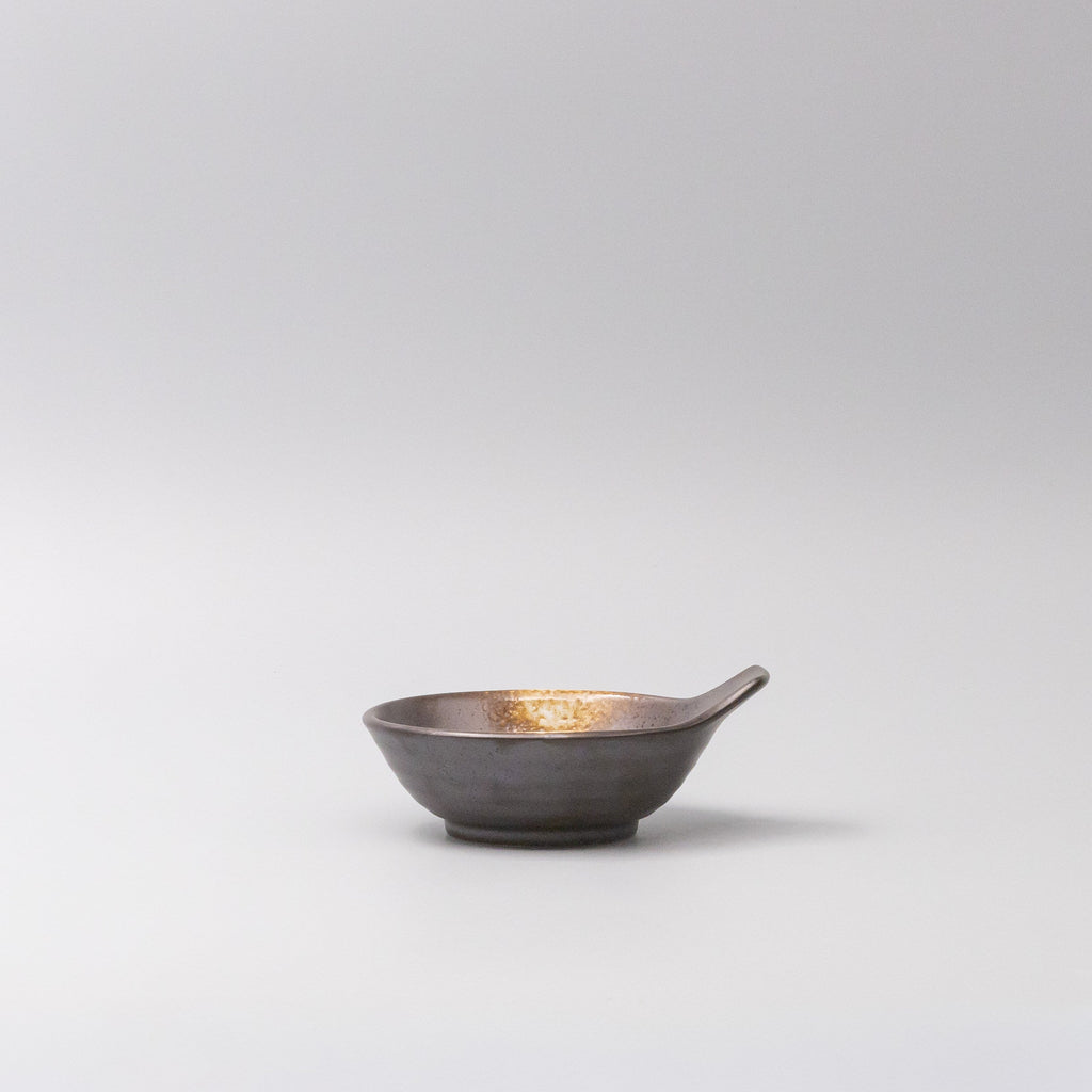 Bowl with Handle 12cm Bronze Glaze