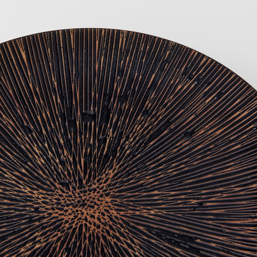 Plate 28cm Bronze Converging Line Glaze