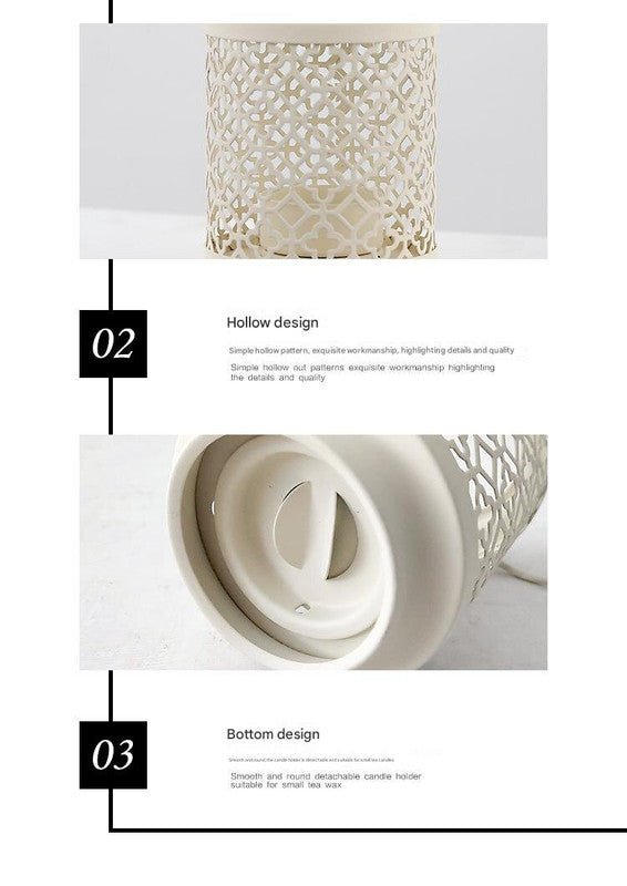 White Vintage Style Candle Lantern