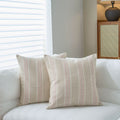 Textured Vertical Striped Pillowcases - Scandinavian Home Decor Accents