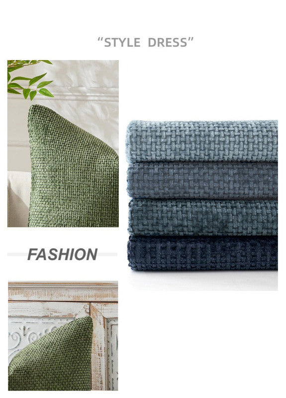 Nectar yellow Plush Chenille Cushion Covers