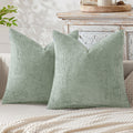 Sage Dust Plush Chenille Cushion Covers - Throw pillow cases