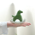 Ceramic Rocking Horse Ornament- Forrest green