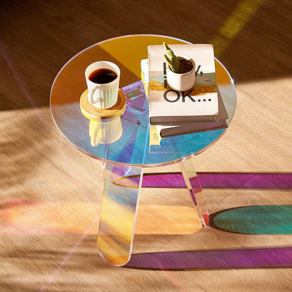 Prism Table- Iridescent acrylic