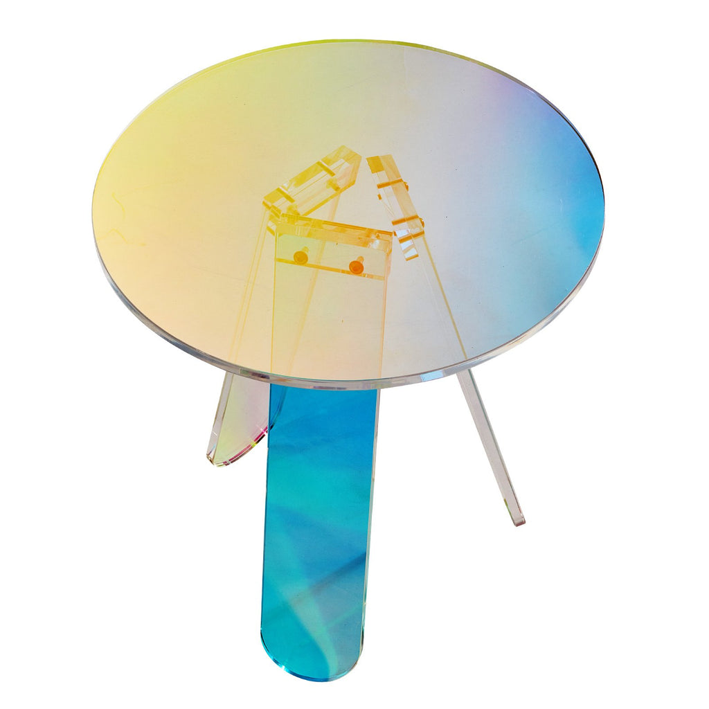 Prism Table- Iridescent acrylic